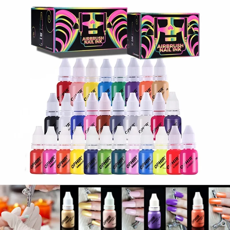 Juego de tinta de pintura acrílica, aerógrafo para uñas, pintura decorativa pintada a mano, pinturas de acuarela tonificadas, suministros de arte,