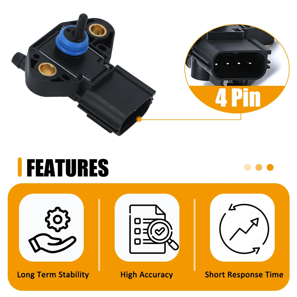 Fuel Injector Rail Pressure Sensor For Ford Escape Explorer Focus Maverick Mustang 2005 2008 2007 Crown Victoria 3F2E9G756AD view 2