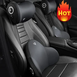Car Electric Massage Neck Pillow Cushion Vibration Headrest Support Lumbar Seat Back Cushion Vehicle Supplies Travel Assecories