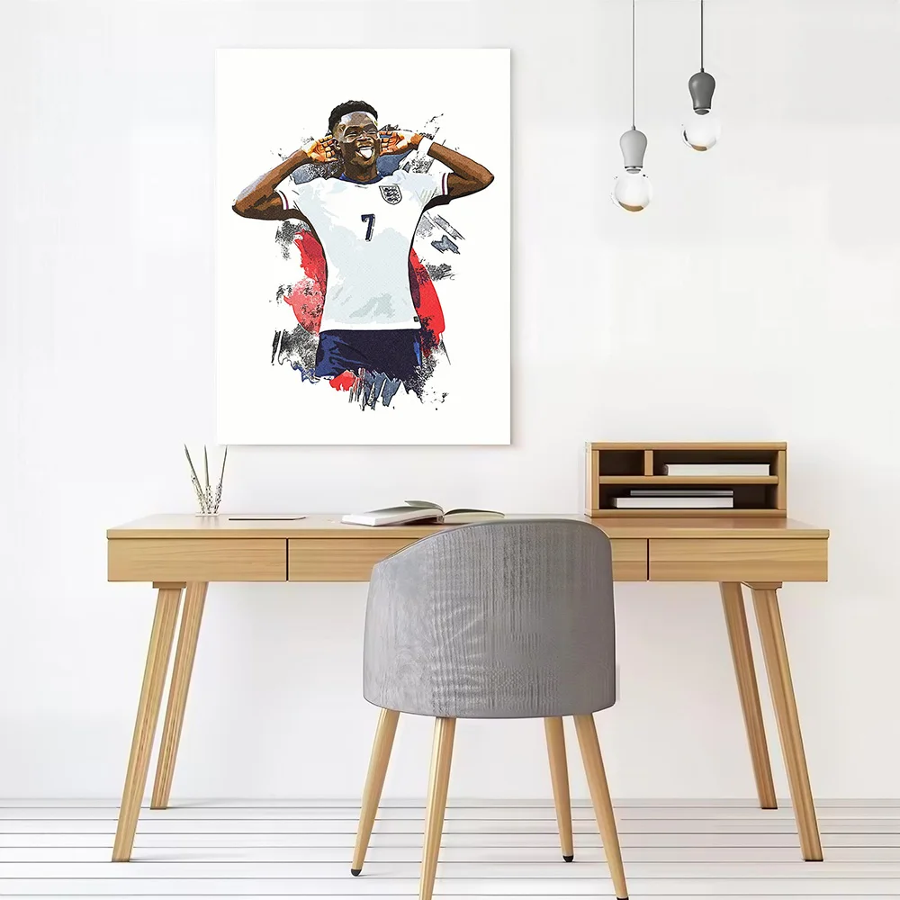Bukayo Saka Euro Canvas Poster Customizable Printed Canvas Painting Wall Art for Fans Room Decoration Aesthetic Wand Deko Home