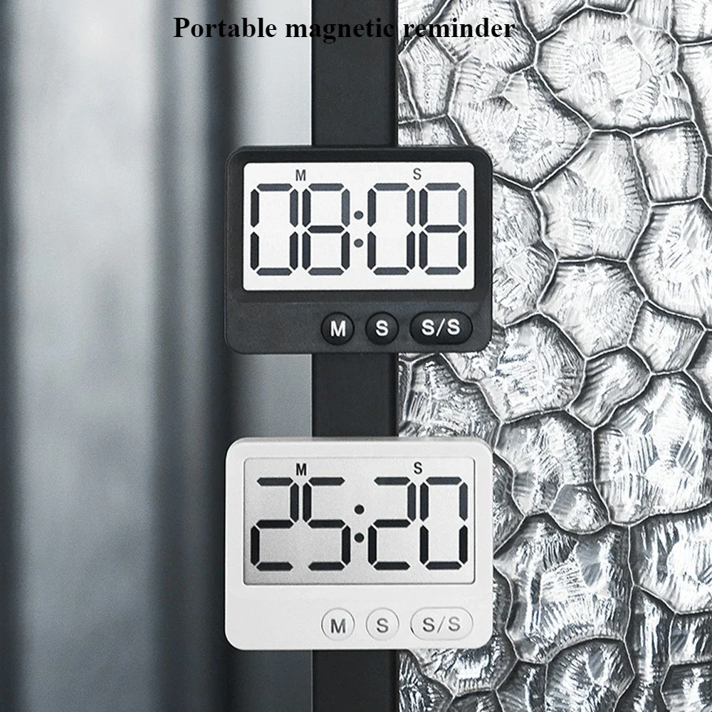 

C5 Digital Timer Large Screen Magnetic Timer LCD Display Time Manager Kitchen Desktop Baking Timer Reusable Kitchen Gadget