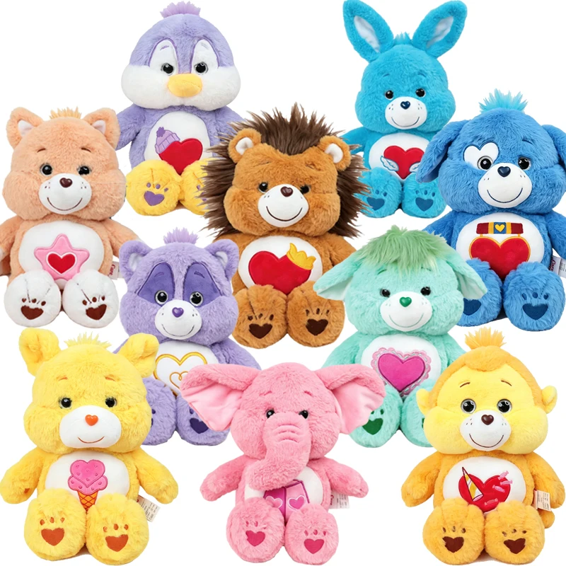 33cm Forest Animal Series Rainbow Bear Plush Toys Lovely Cartoon Care Bears Plush Toy Ornaments Cartoon Drag Doll Gift Toys