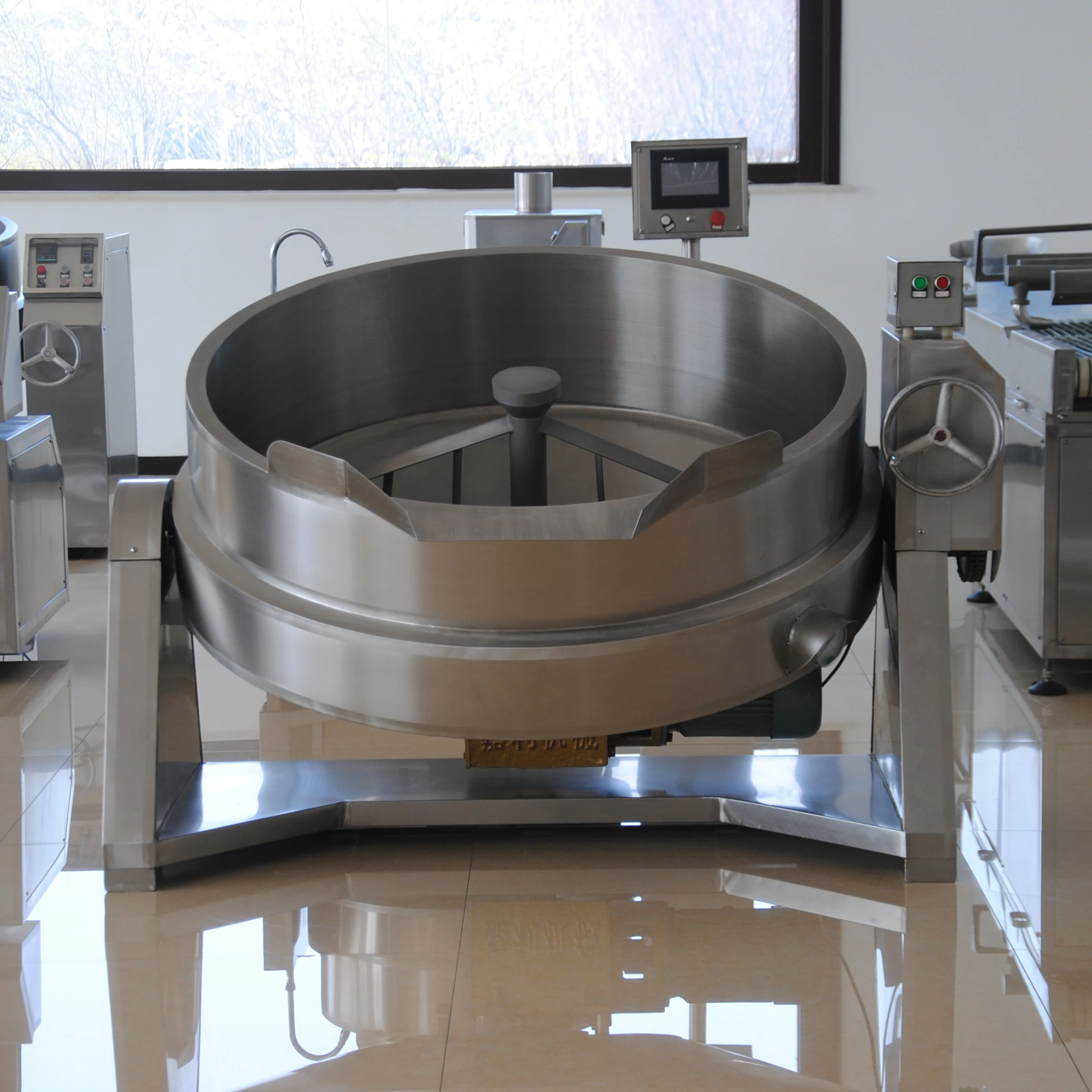 Curry Automatic Cooking Machine Jacketed Kettle With Mixer