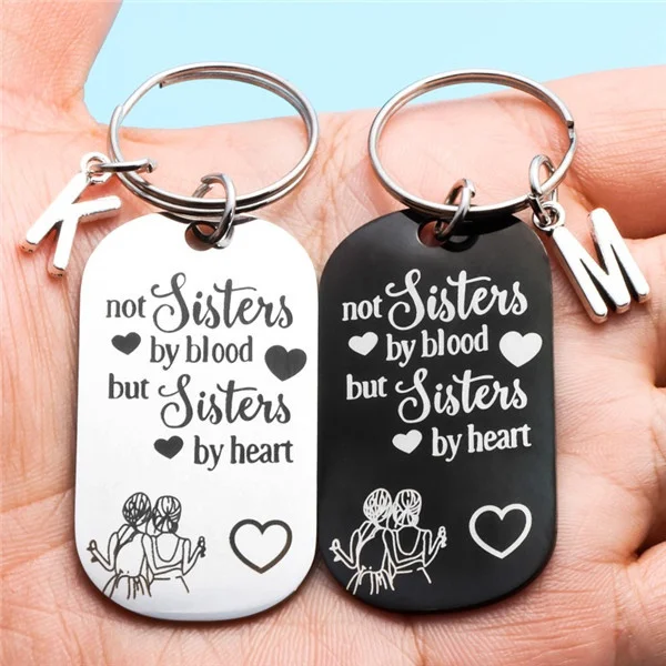 The Best Friend Keychain Sisters By Heart Keychain for Sisters Best Friend Gifts