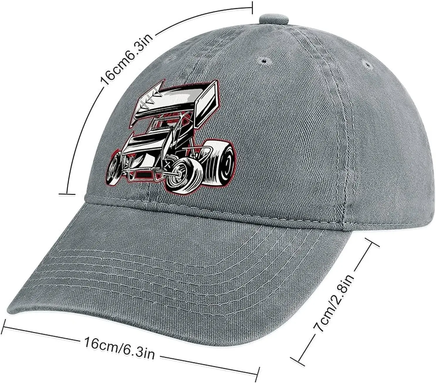 Sprint Car Racing Dirt Track Hat Adjustable Baseball Cap Cotton Cowboy Hat, Fashionable for Man Woman Outdoor Sports