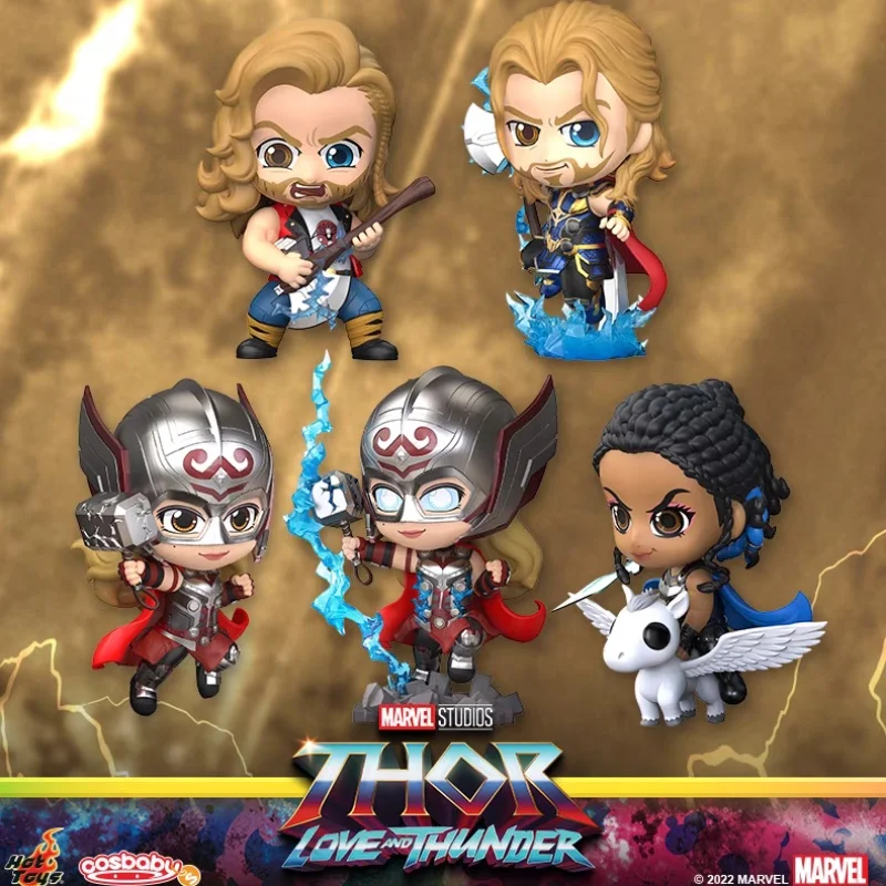 In Stock Genuine Hot Toys Cosbaby S Bobble Head Thor Love And Thunder Thor Mighty Thor Valkyrie Model Toy Art Collection Gifts