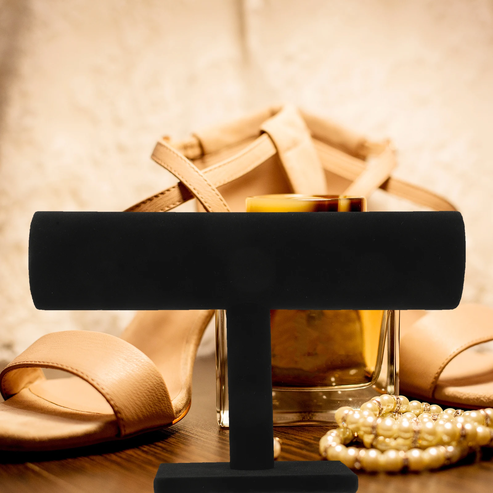 

Jewelry Stand Display Rack Bangle Holder Velvet Sturdy Easy Assembly Bracelet Holder Space Saving Home Store Organizer