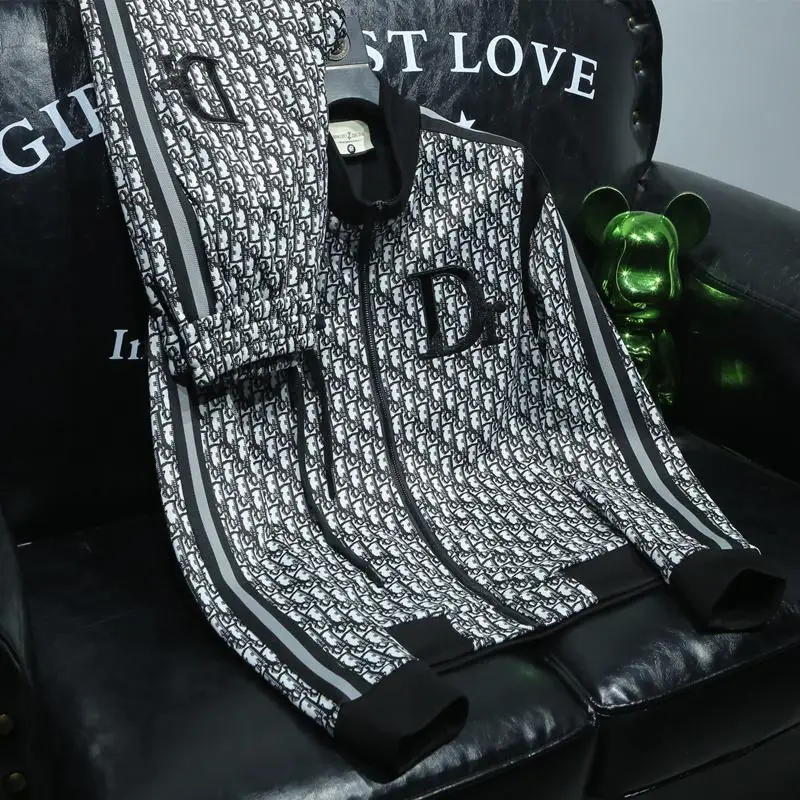 

Новый мужской костюм, модный тренд, повседневный костюм, высококачественный мужской спортивный комплект из двух предметов с длинными рукавами и полным принтом