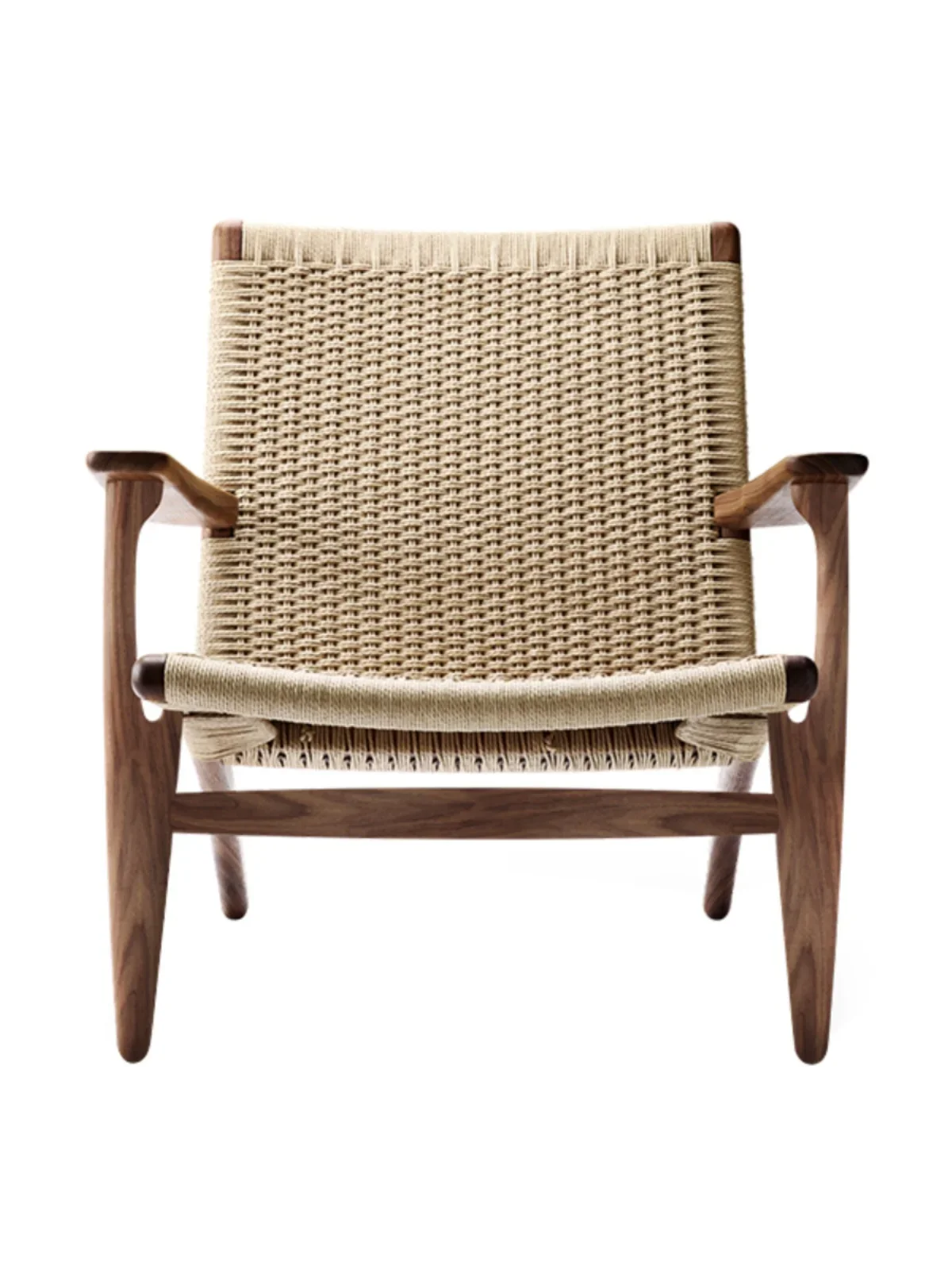 Woven rattan chair single living room casual solid wood simple Japanese backrest armchair balcony chair