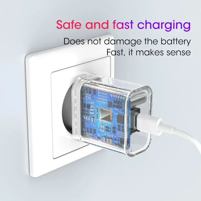 20W USB C Phone Charger PD Type C Cable Fast Charger Mobile Phone Charger for iPhone 15 16 Pro Max iPad Samsung Oppo EU/US Plug image 3