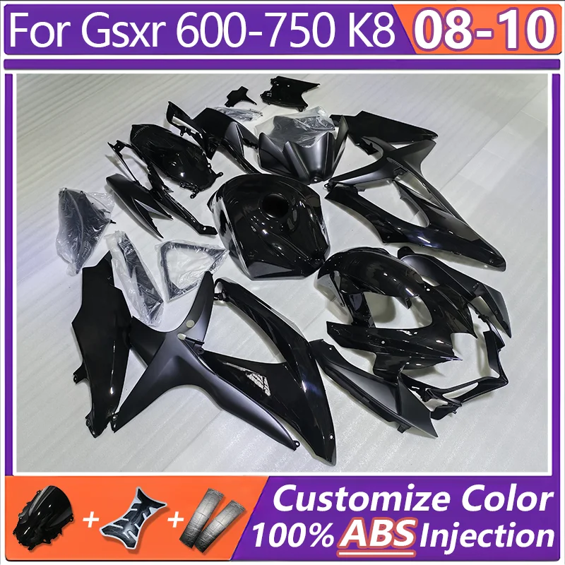 Kit de carenagem de motocicleta brilhante para suzuki gsxr 600-750 k8 2008 2009 2010 carenagens gsx gsxr600 gsxr750 08 09 10 caixa de tanque de carroceria