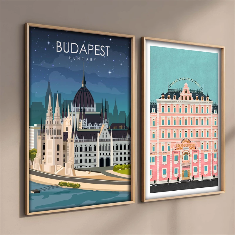 الكلاسيكية الرجعية السياحية الفيلم ملصق للمنزل ديكور ، قماش طباعة ، جدار الفن ، جدارية للمطبخ و غرفة ، التفاصيل جراند آنا فندق ، الجمالية ملصق