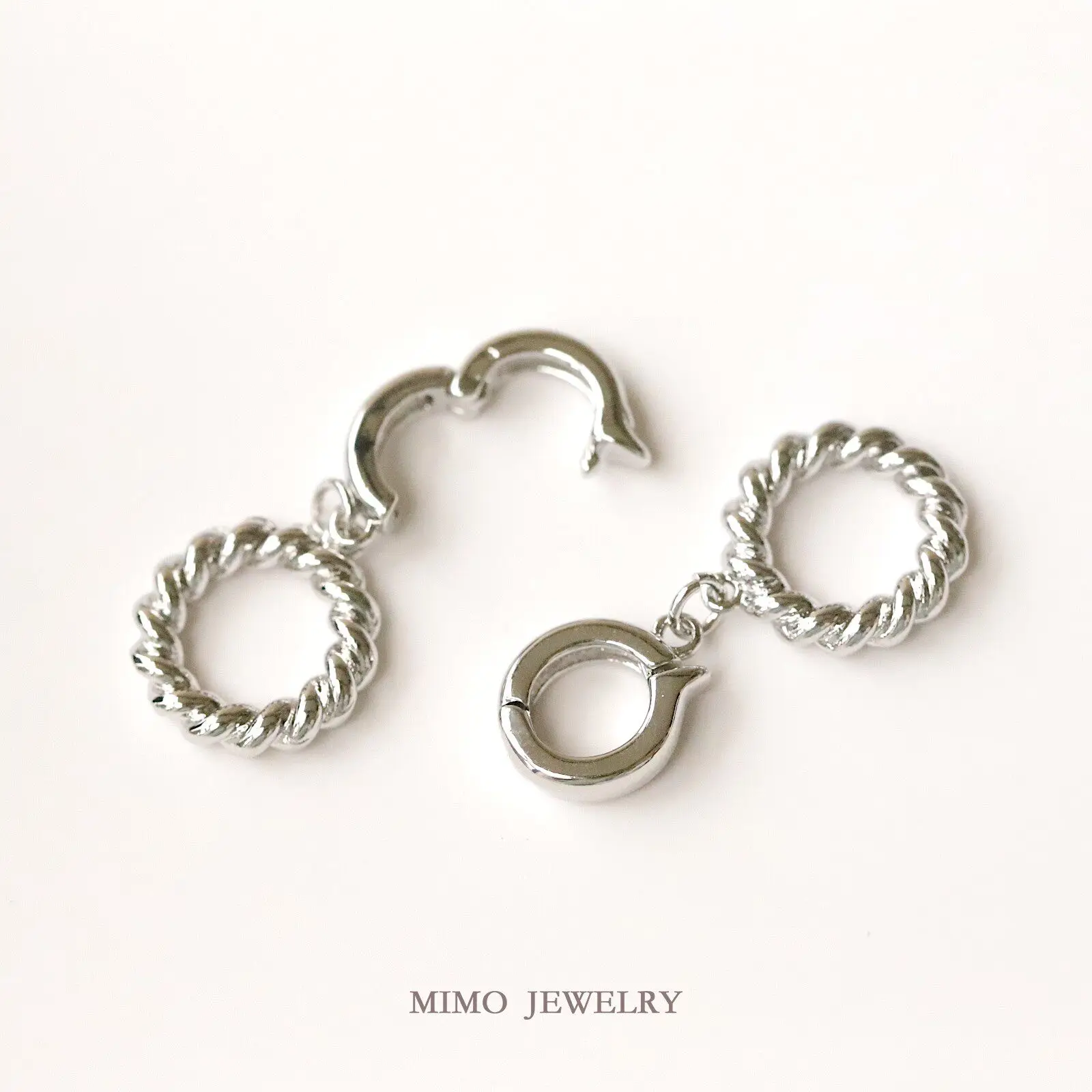Gold Plated Copper Double Circle Twist End Buckle Fastener Clasp DIY Jewelry Making Accessories Buckle For Necklace Bracelet