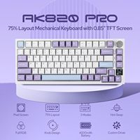 Ajazz AK820 Pro 75% Mechanical Keyboard, Gasket Mount Gaming Keyboard with TFT Smart Display And Knobs