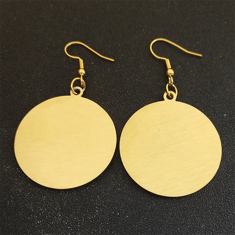 Seal of Seven Archangels Gold color Earrings for Women Stainless Steel Solomon Talisman Protection Earring Jewelry E6059S02