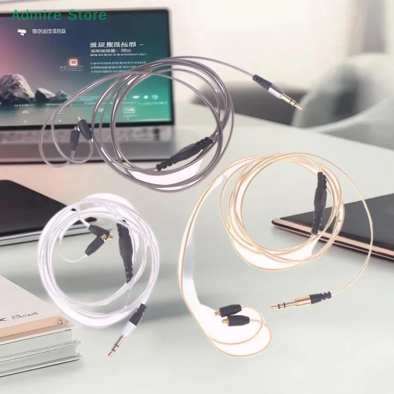 مقبس صوت MMCX طويل 120 سم إلى كابل سماعة الرأس 3.5 مم يستبدل لـ SE215/315/535/846/UE900/DC/VJJB/N1