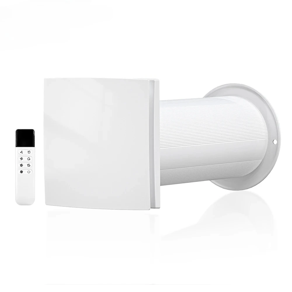 VT100 Ventilation Fan With Ceramic Filter Cartridge& Reversible Remote Control for Home Kitchen Wall Mount ECO 4Inch Exhaust Fan