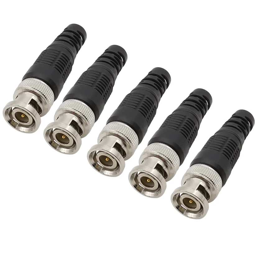 2/3/5Pcs BNC Solderless Straight Angle Male Plug Connector CCTV Surveillance Camera Security System Accessories