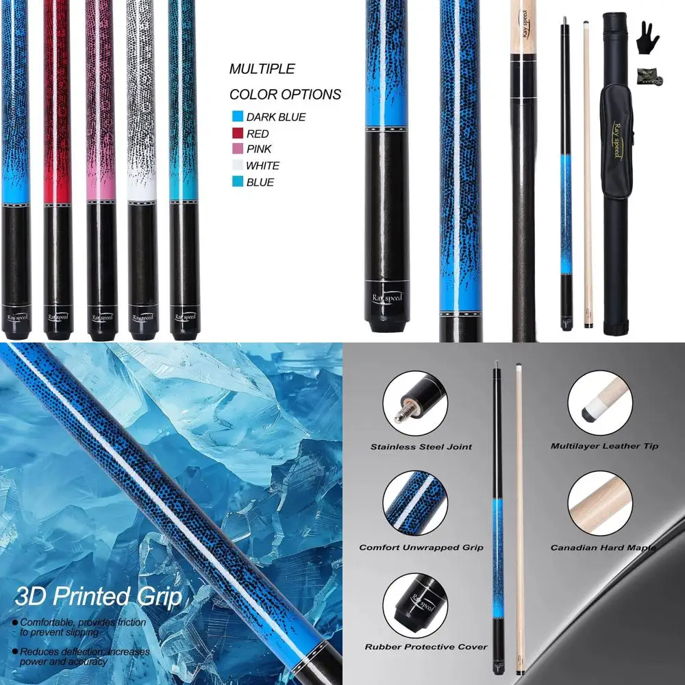 

Бильярдный кий с 3D-печатной рукояткой — оптимальная точность для бильярда, идеально подходит для любителей, ищущих точность.