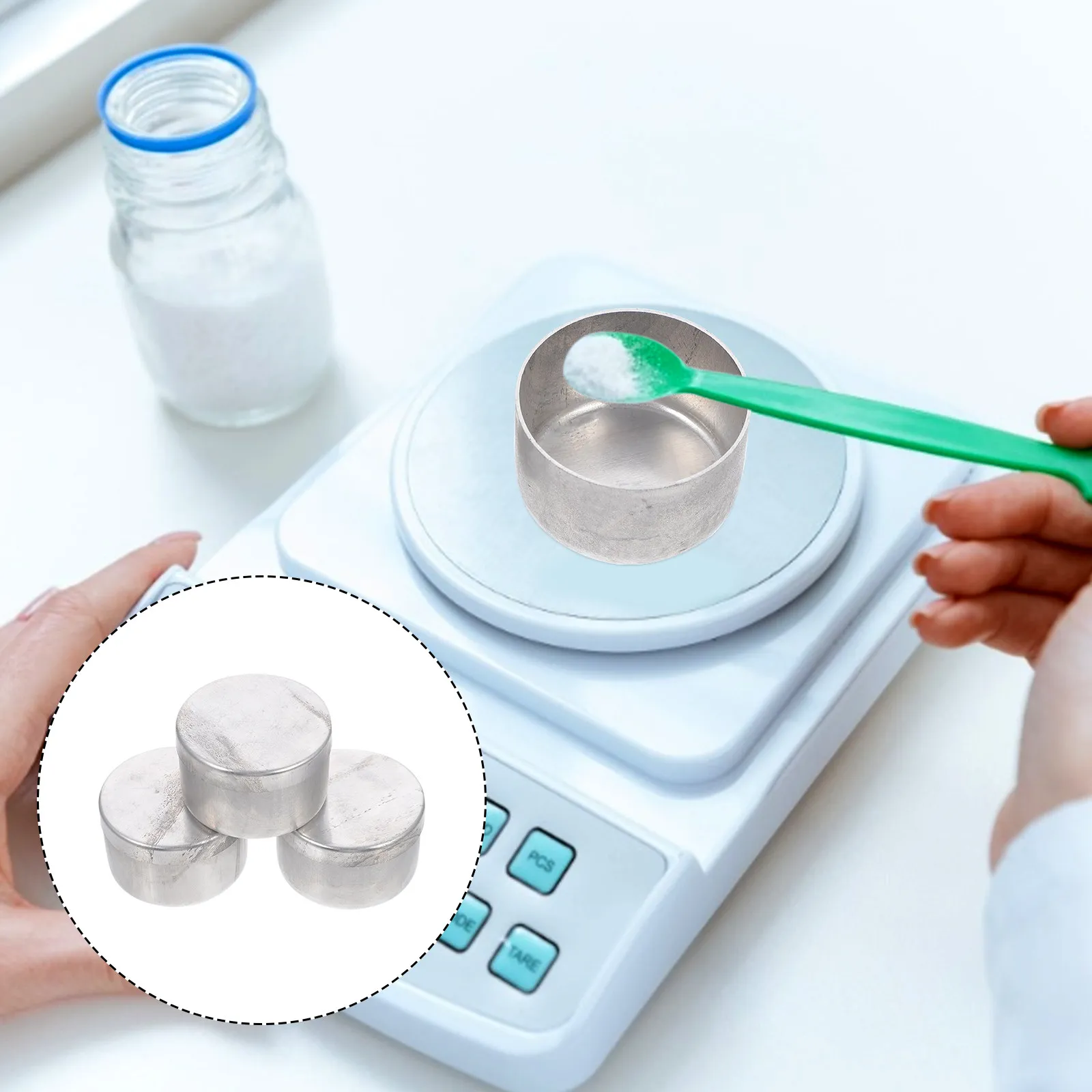 3Pcs Aluminum Instrument Weighing Holder Easy to Use Smooth Safe Surface Weighing Dish for Labs Soil Collection Chemistry