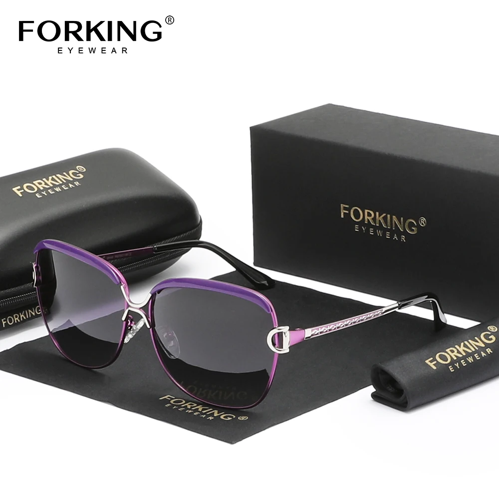 

FORKING трендовые поляризационные солнцезащитные очки с градиентными линзами для женщин, стиль бабочки для женщин, солнцезащитные очки, женские очки