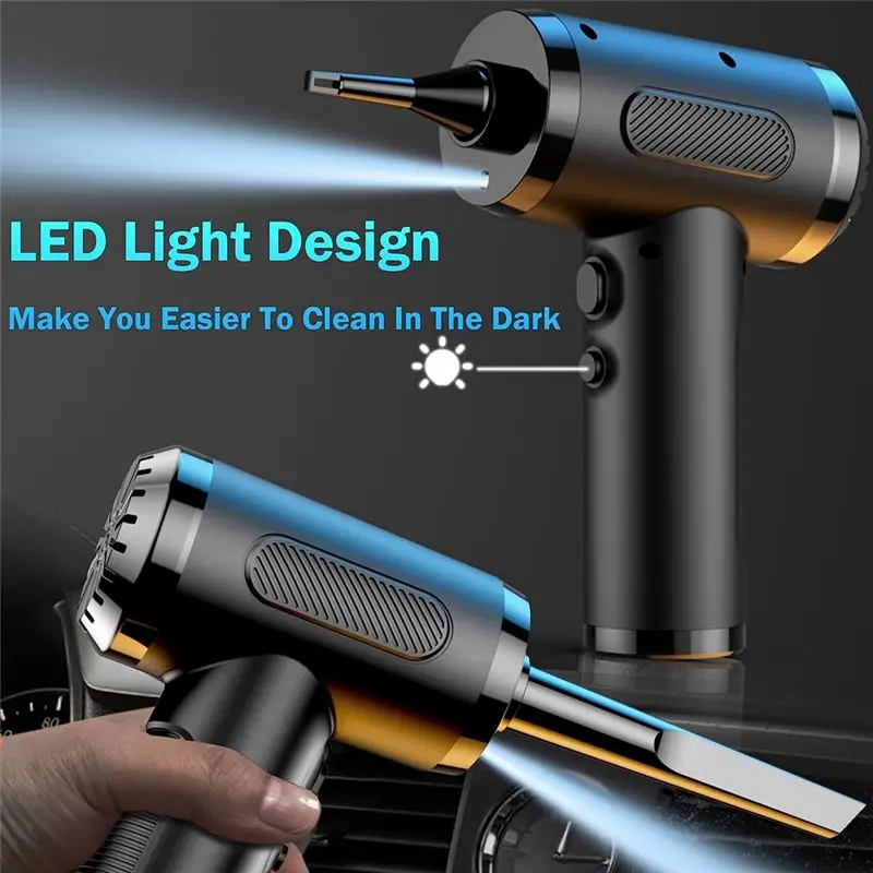 goodok Compressed Air Duster for Cleaning, Rechargeable Portable Cleaning Kit, 3 Speeds Small Electric Cordless Air Blower