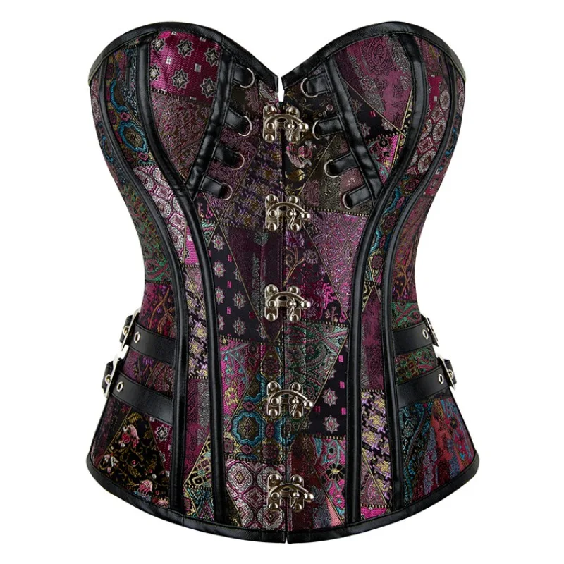 

Steampunk Overbust Corset Retro Gothic Clothing Women Clubwear Bustiyer Waist Lace-up Medieval Corselet Top