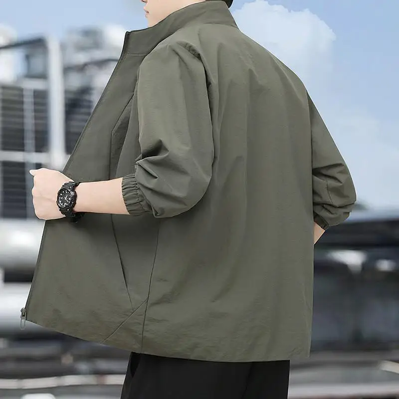 

Diyu Dragon Men's Windbreaker Jaet Thin Single Layer ort Outdoor Faion Urban Sle Winter Long Sve Zipper Closure