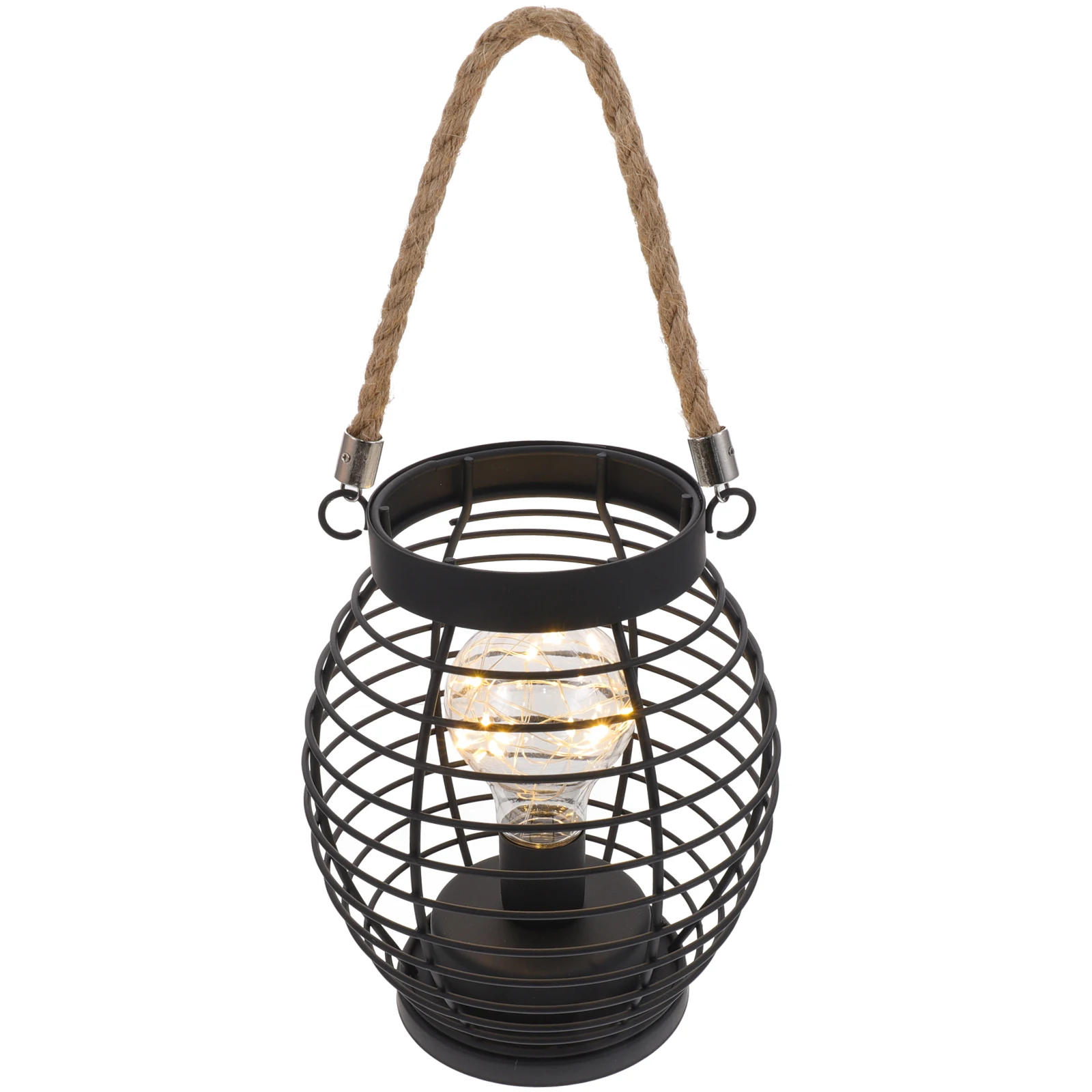 

Retro LED Cage Lantern Metal Basket Lamp Lightweight Portable Rustic Hanging Light for Home Garden Party Wedding Decor Night