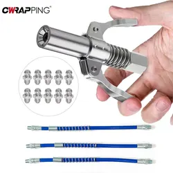 Car Grease Gun Coupler Oil Pump Quick Release Grease Tool Press Car Syringe Lubricant Tip Grease Nozzle for Repair Accessories