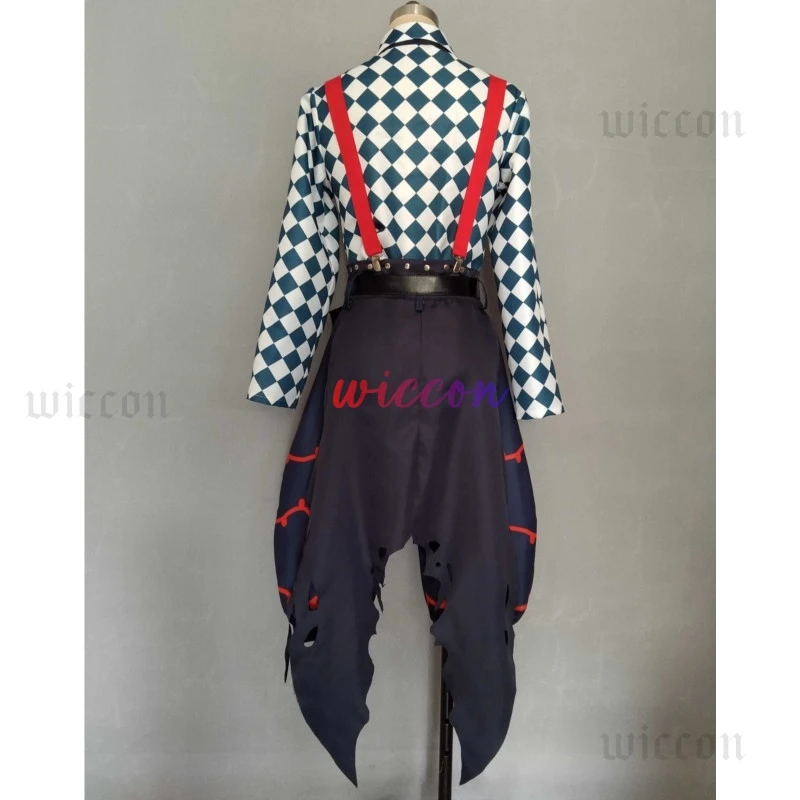 لعبة الشيطان بتلر لاتو باكا أزياء تنكرية لاتو زي مع جرس 1 متر شعر مستعار للهالوين كرنفال لعب الأدوار للرجال والنساء