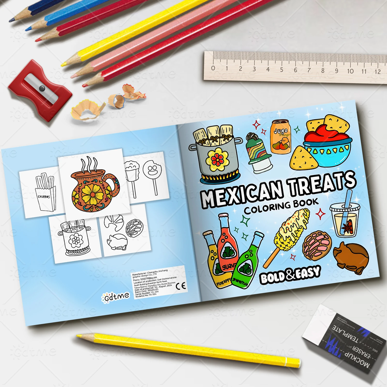MEXICAN TREATS Malbuch für Erwachsene mit niedlichen, gemütlichen täglichen Aktivitäten zur Entspannung (Cozy Spaces Coloring) – Detail 2
