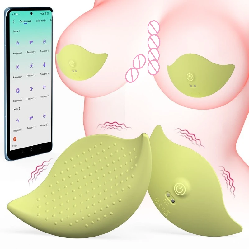 Vibrador de juguete para pezones con 9 modos de vibración, Control remoto ajustable portátil con pegatinas adhesivas, Juguetes