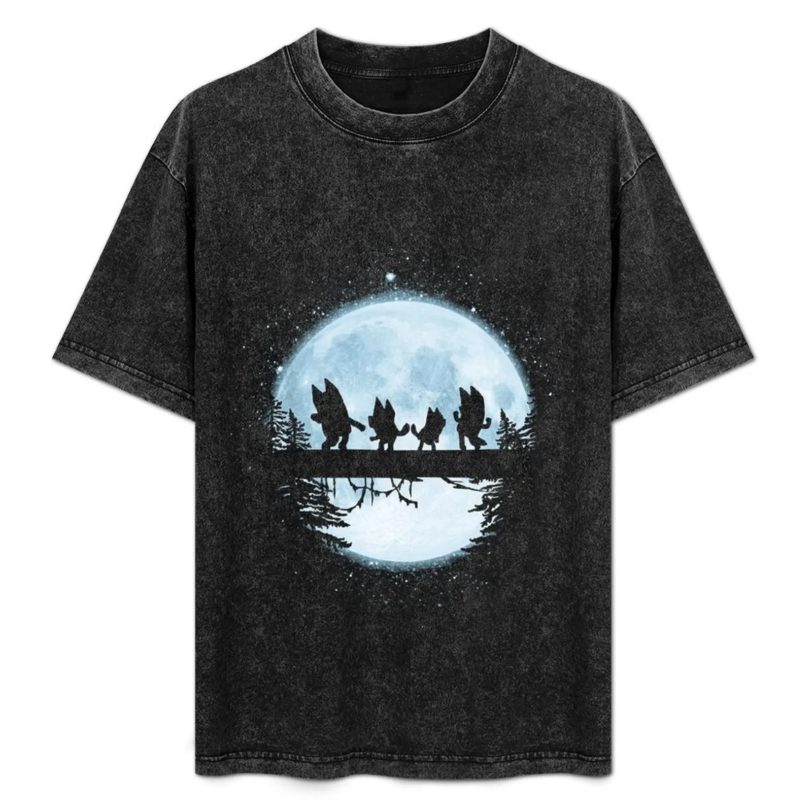 

Midnight Dancing - Blue Moon T-Shirt Work Daily Short Sleeve Top
