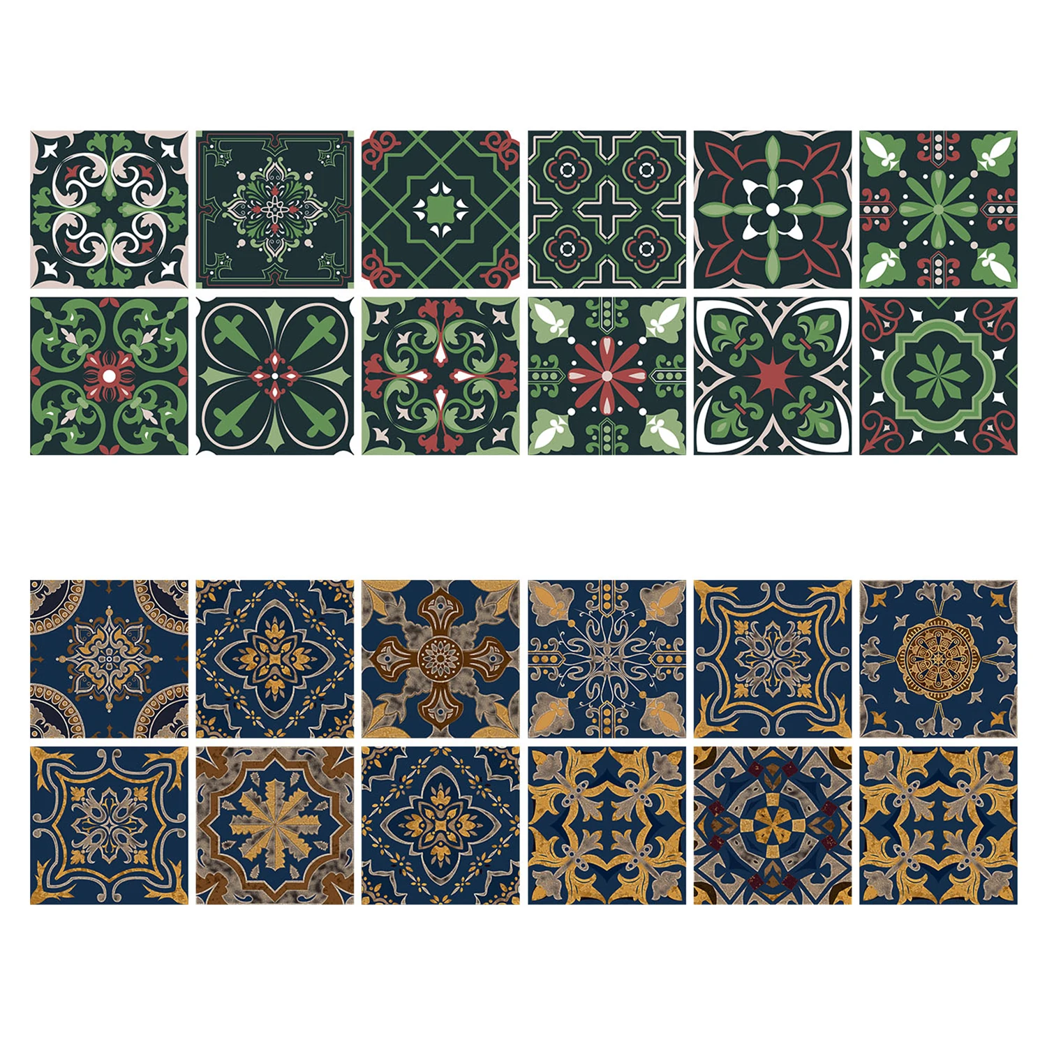 24 Stück europäische Mandala wasserdichte selbst klebende Wanda uf kleber Fliesen aufkleber PVC Küche Schlafzimmer Wohnkultur Tapete – Detail 6
