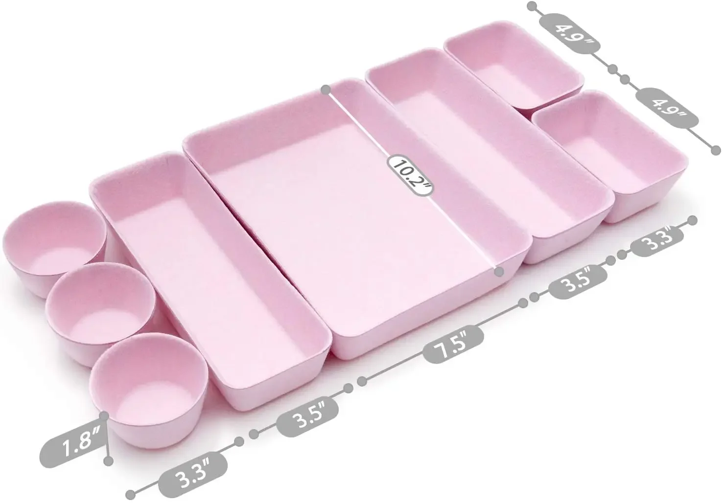 8pcs/Set Drawer organizers bins felt storage bin office organizer Shallow Small Desk organizer trays Draw dividers festival gift