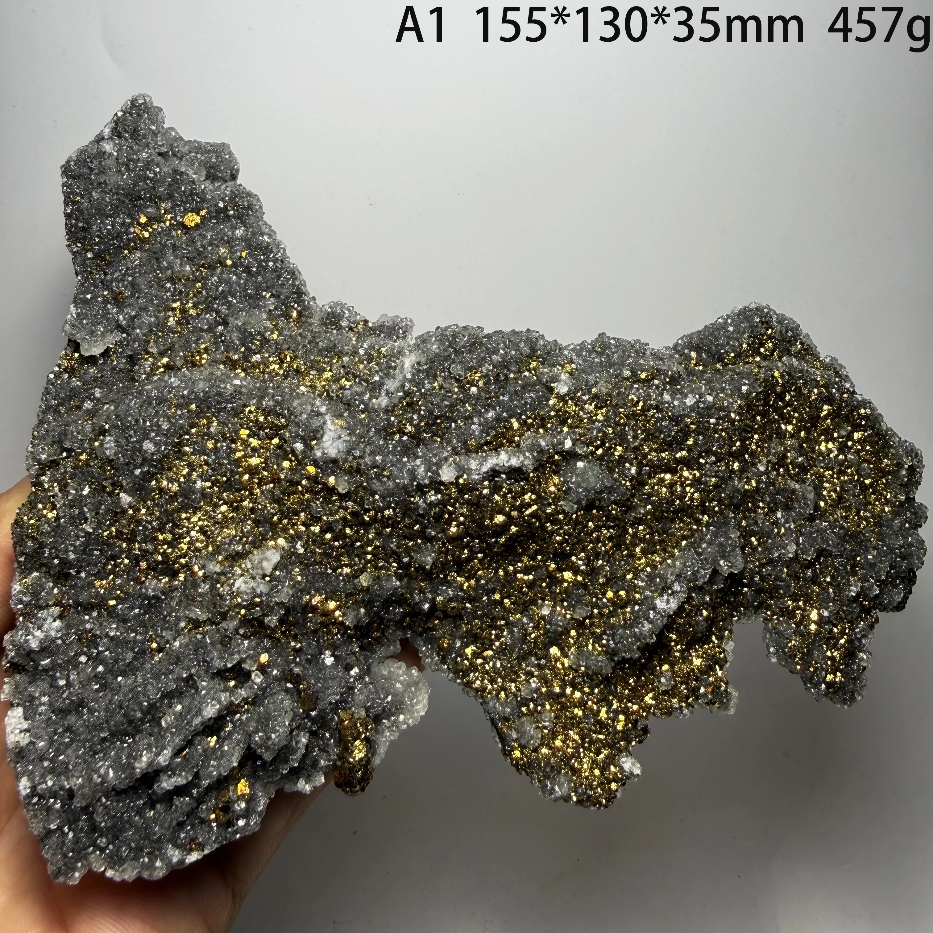 Rare Natural Quartz Crystal Cluster With Pyrite Symbiosis Mineral Specimen Rough Stone Reiki Healing Crystal Ornament For A2-2-9
