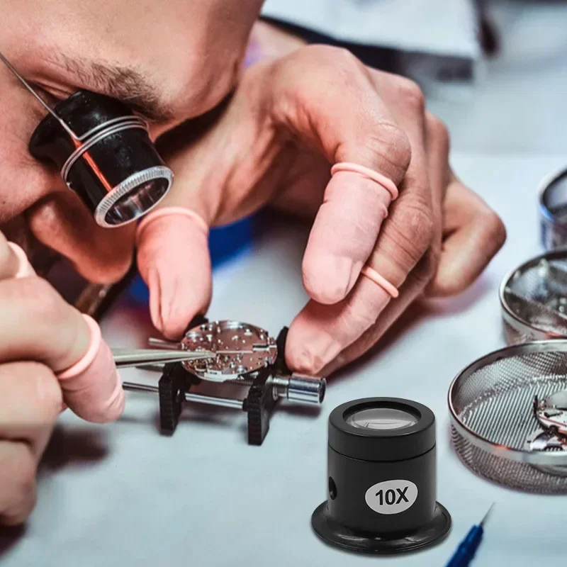 Lupa de olho 4 tamanhos 5x/10x/15x/20x, kit de ferramentas de reparo de relógio, lupa de joias, ferramentas de relojoeiro