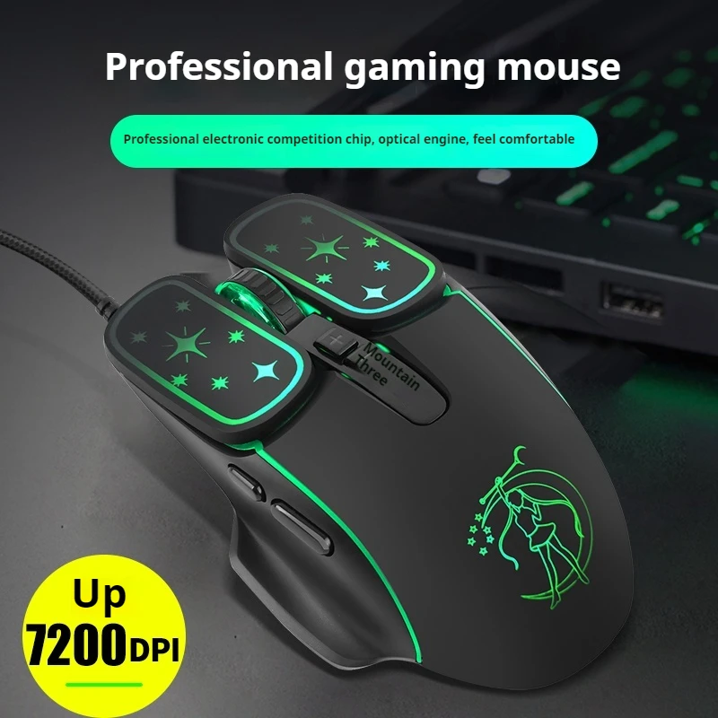 Rgb Colorful Lamp Wired Gaming Mouse Ergonomic 1600dpi Desktop Computer Gaming Machine Mechanical Universal Equipment Mouse