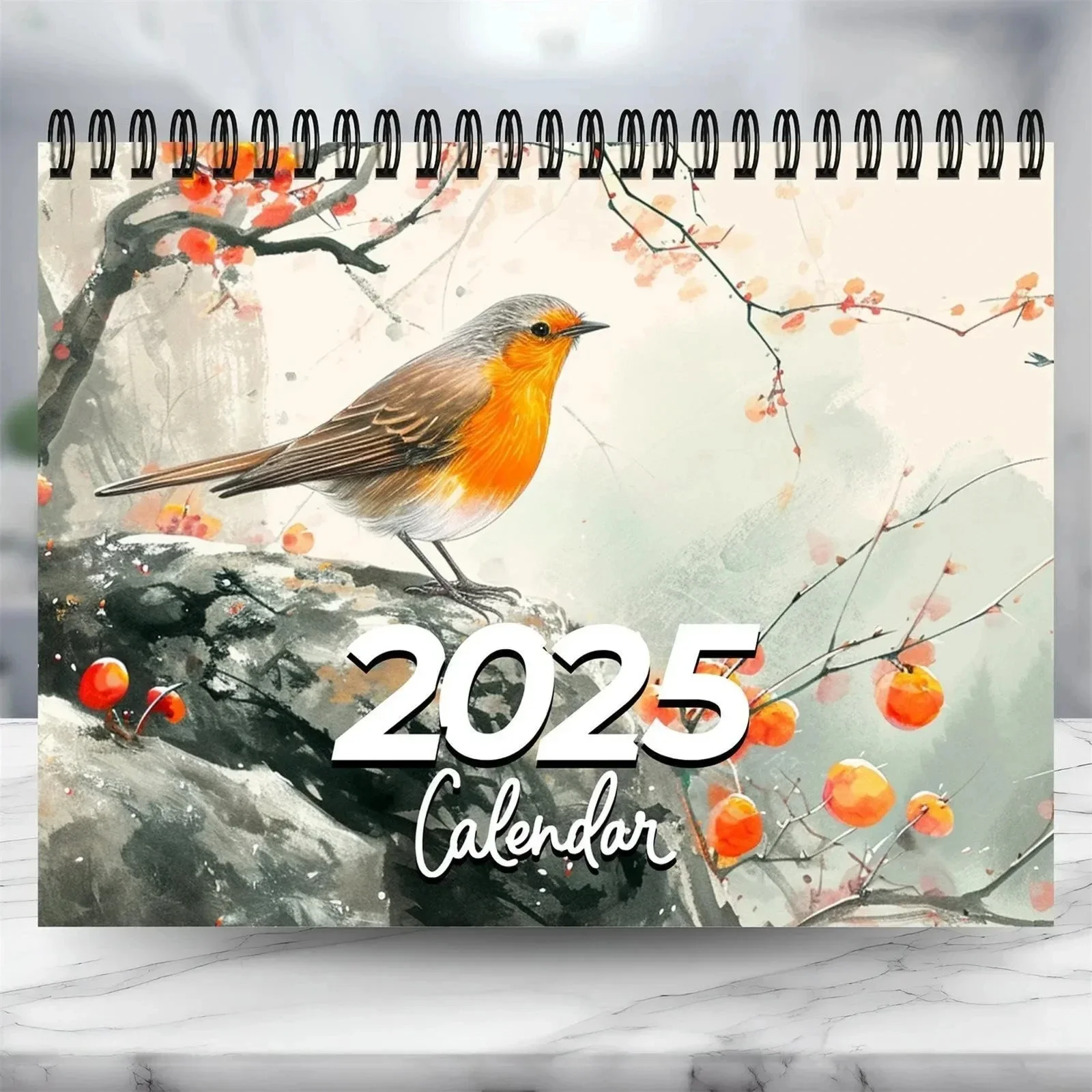 2025 Bird Themed Wall Calendar Backyard Bird Planner Wall Calendar Wall Mount 12 Month Sparrow Calendar Decoration