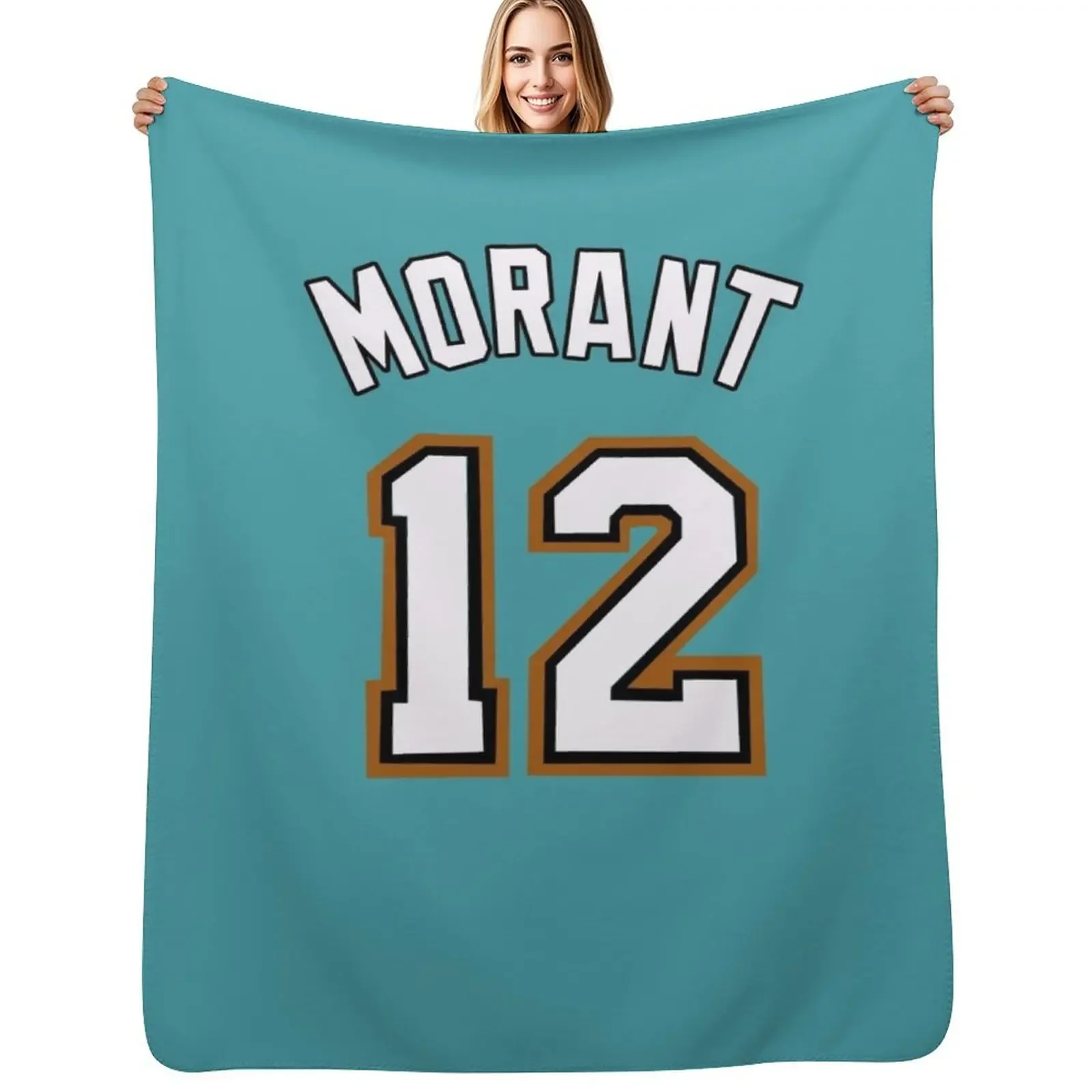 

Ja Morant throwback jersey Throw Blanket Polar Softest Bed Blanket
