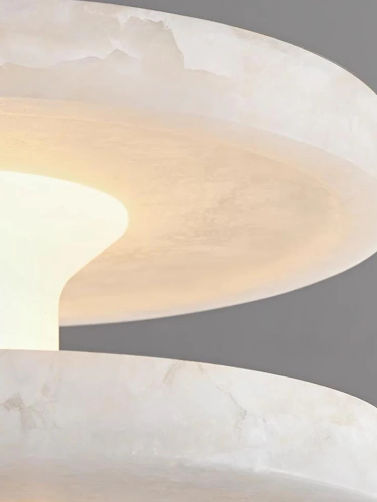 سلسلة الرخام على شكل علوي مصابيح معلقة للسقف المرمر قلادة أضواء النحاس LED الإنارة غرفة المعيشة ما بعد الحداثة بريق #5
