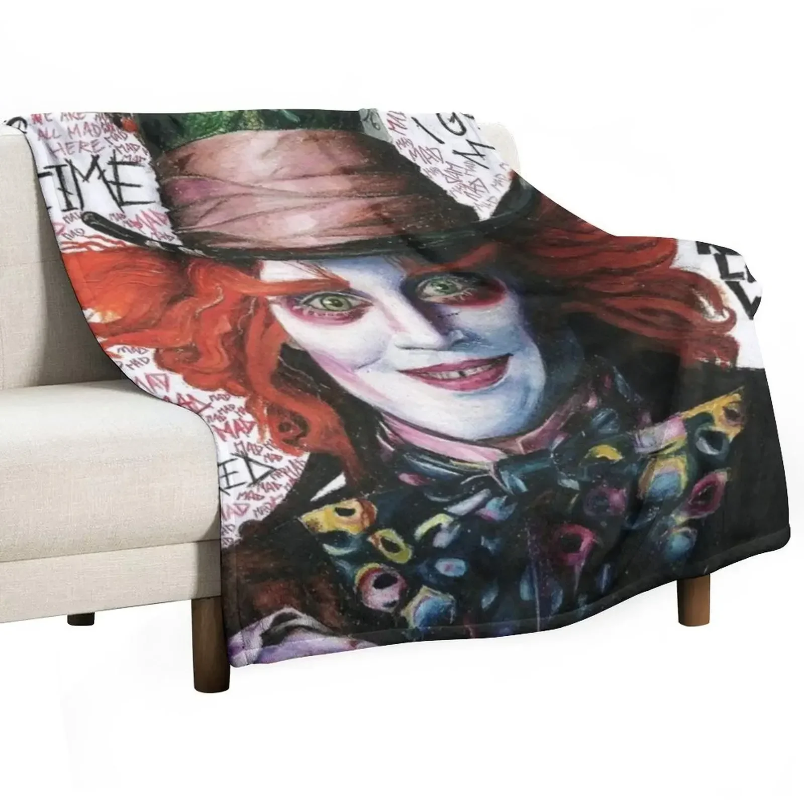 mad hatter Throw Blanket Summer Beddings Nap Plush Thins Blankets