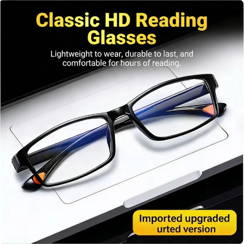 Gafas de lectura clásicas HD, gafas ultraligeras de alta definición con filtro de luz azul para uso diario, ligeras y duraderas
