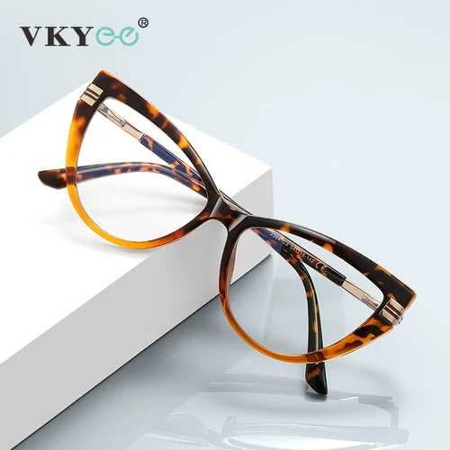 Imagen 2 del producto VICKY, nuevo diseño de marco de ojo de gato a la moda, gafas de lectura antiluz azul para mujer, se pueden miopía, prescripción personalizada PFD2264