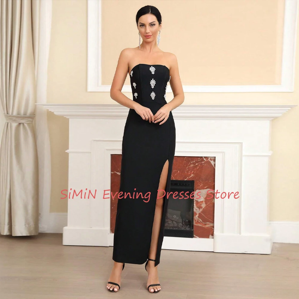 

Simin Saudi Beaded Mermaid Strapless Backless Sleeveless Ankle-Length Arabia Sexy Evening Birthday Club Outfits Summer 2024