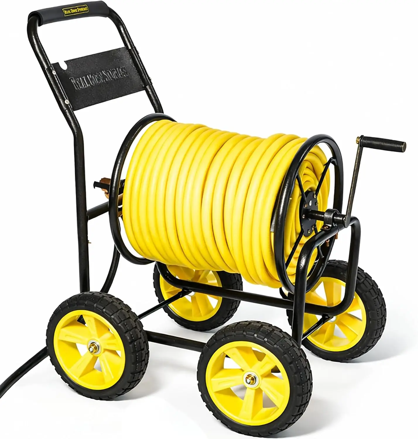 Heavy-Duty 4-Wheel Hose Reel Cart, Designed to Hold Up to 250 ft of 5/8-Inch Hose