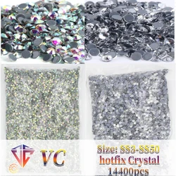 SS3-SS50 Big Bag Wholesale Top Quality Better DMC Crystal AB Glass Strass Iron On Hotfix Rhinestones
