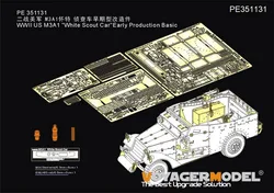 Voyager Model PE351131 1/35 WWII US M3A1 White Scout Car Early Production Basic Photo Etched Set For TAMIYA 35363 (No Tank)