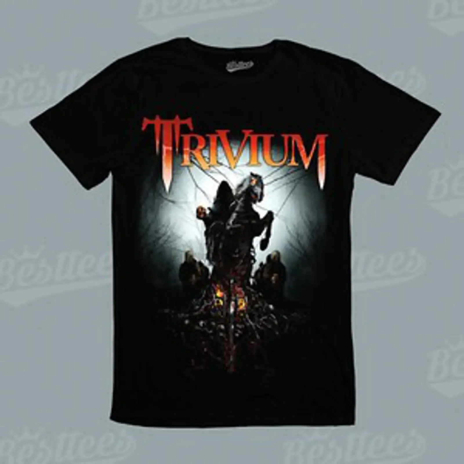 Camiseta Vintage Lavada Casual Elástica para Hombre de la Banda Americana Trivium Pferd - Estilo Heavy Metal Trash Rock n Roll